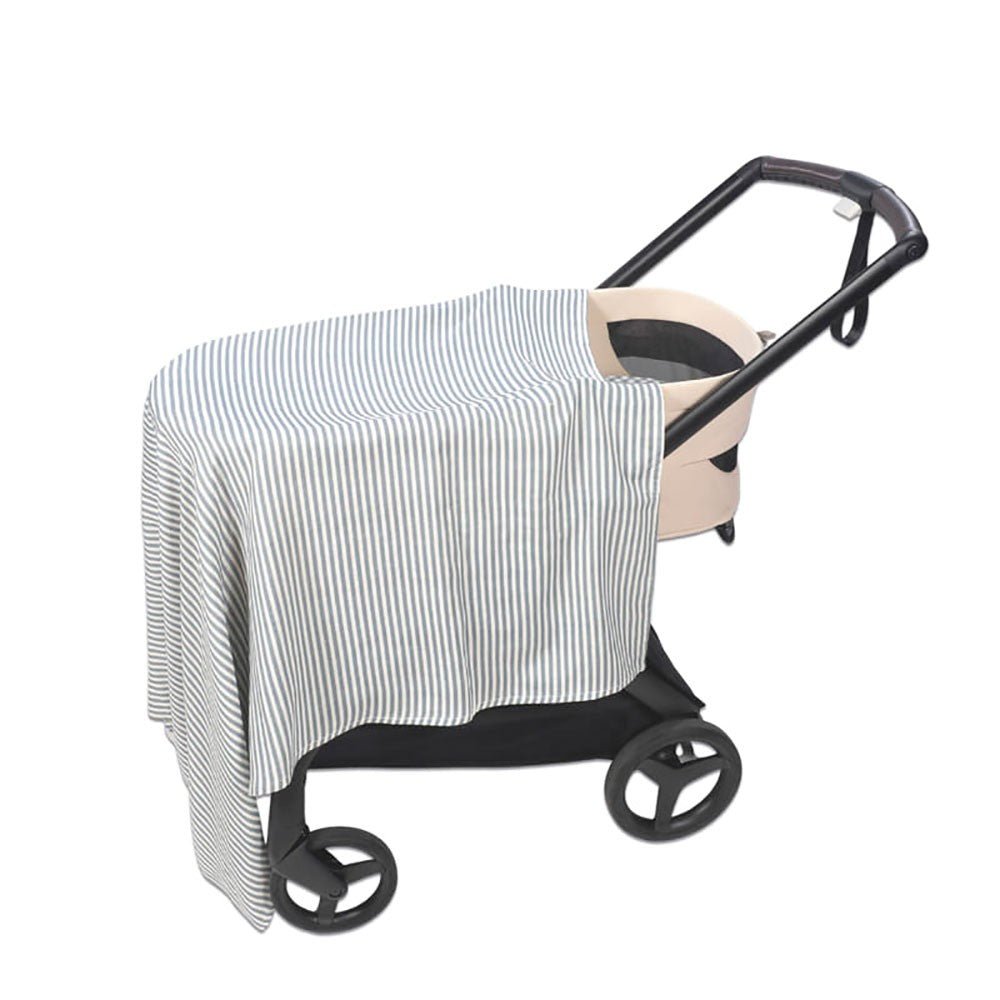 Funda Colchón Cuco Vichy + Muselina Rayas Walking Mum Praliné