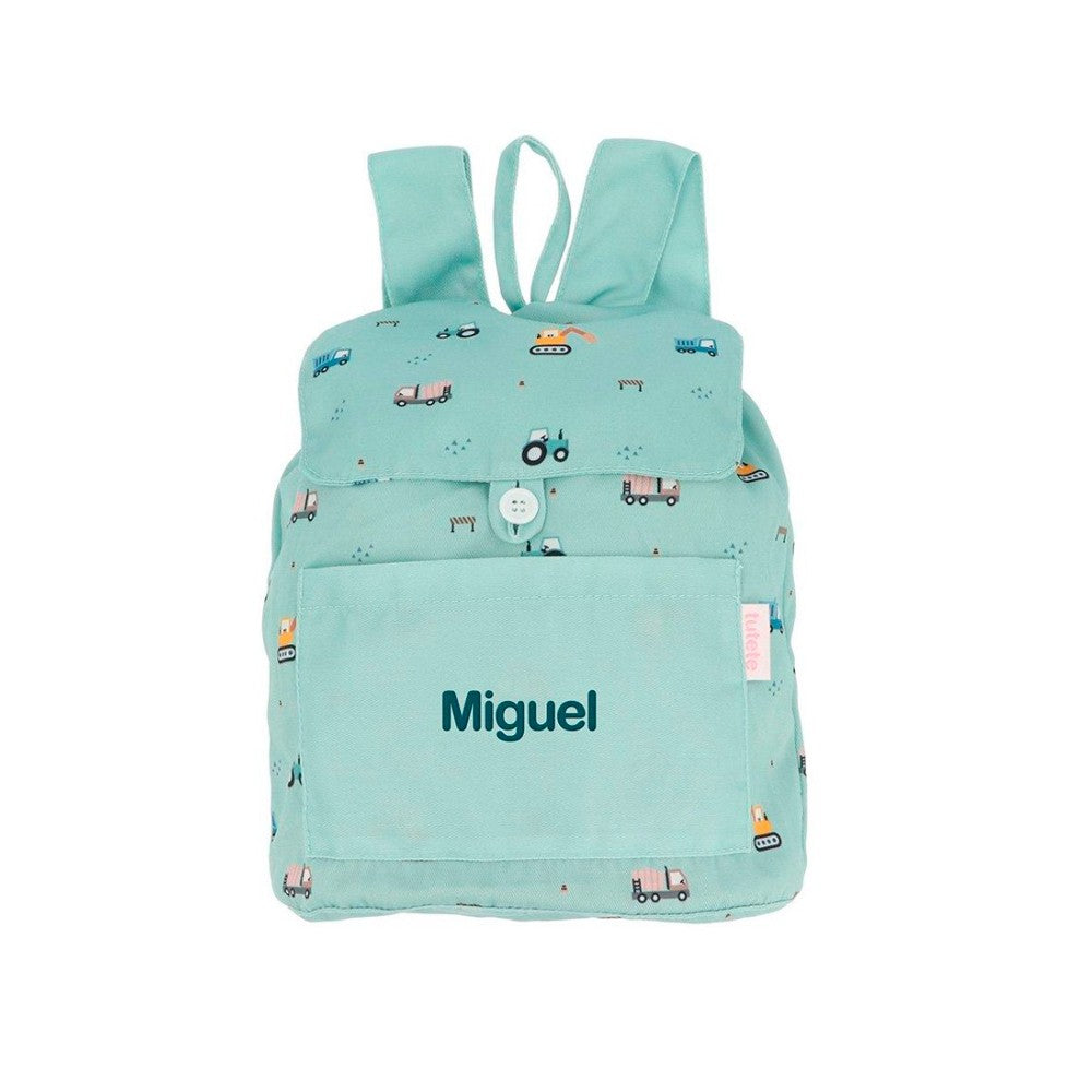 Mochila Pequeña Tela Tutete Trucks Personalizable