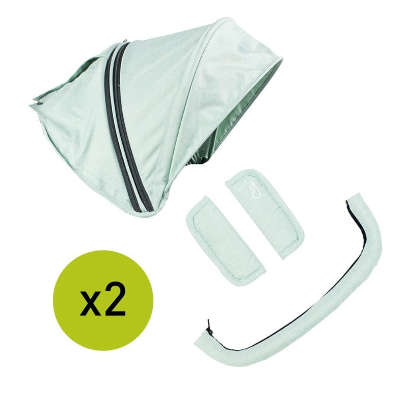 2 capotas Gemelar Niu VentT Twin con funda para barra y arnés