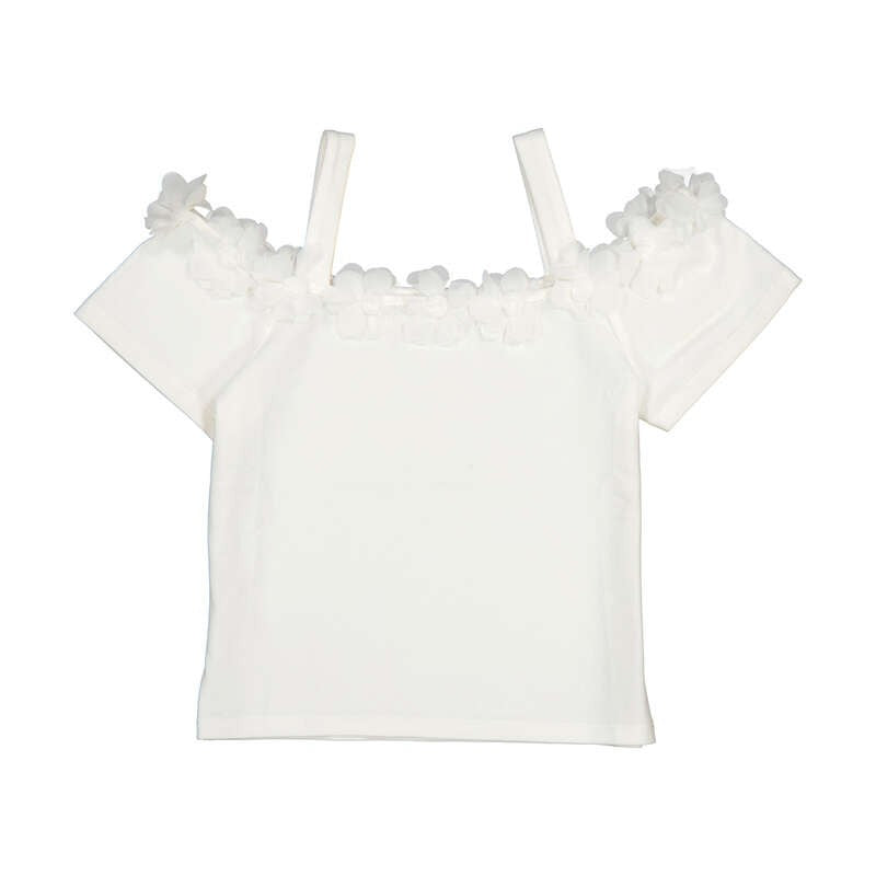 Camiseta Mayoral manga corta flores 3d