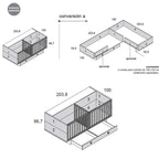 Cuna Convertible Ros Mini GEMELAR DUO