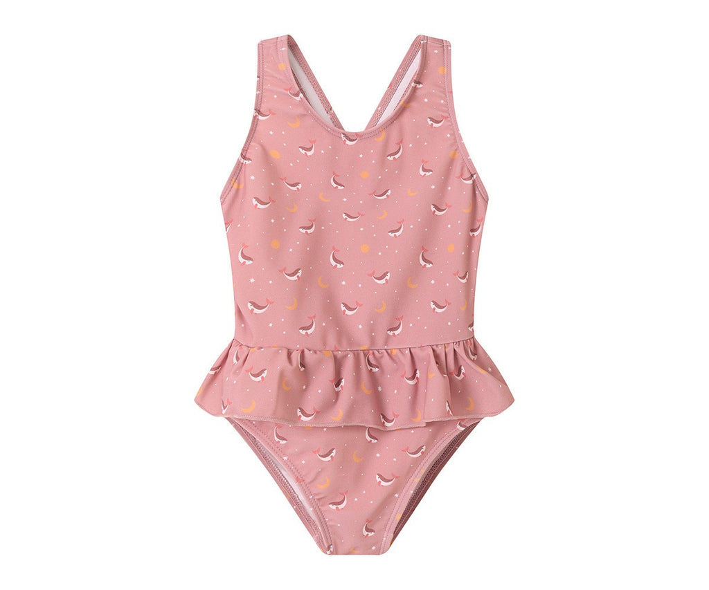 Bañador Monnëka Cruzado con Volantes Whale Pink