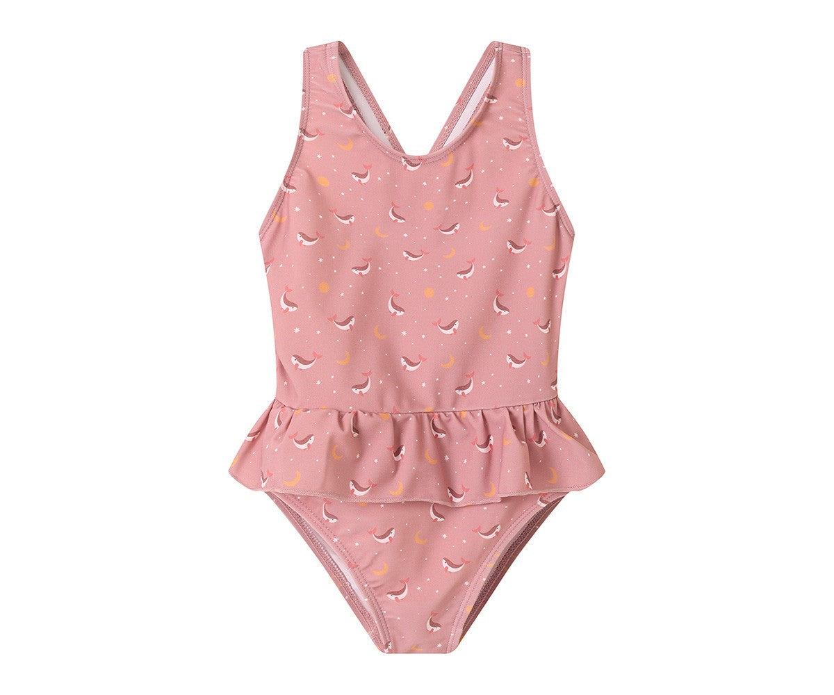 Bañador Monnëka Cruzado con Volantes Whale Pink