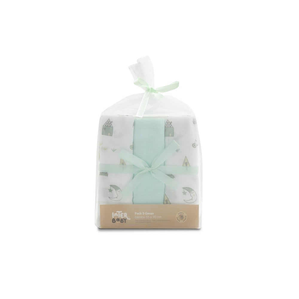 Pack 3 Gasas Interbaby Bambú