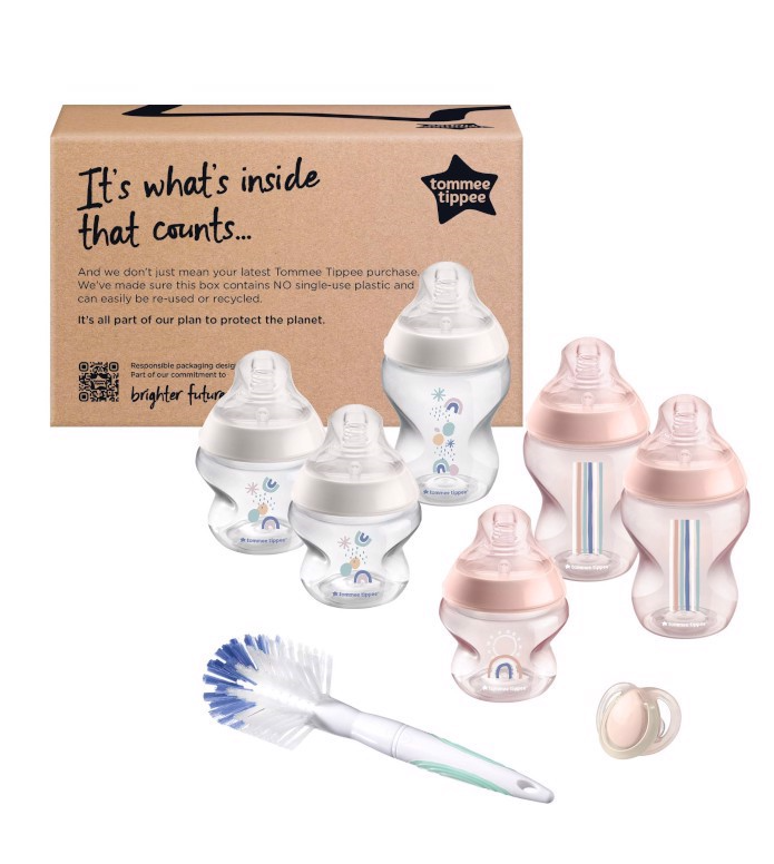 KIT Tommee Tippee 6 biberones Valvula Anticolico y 1 chupete nocturno