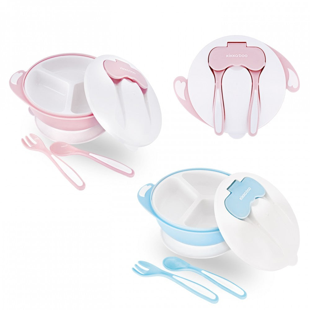 Set Cuenco con ventosa Kikka Boo 4 en 1 y cubiertos