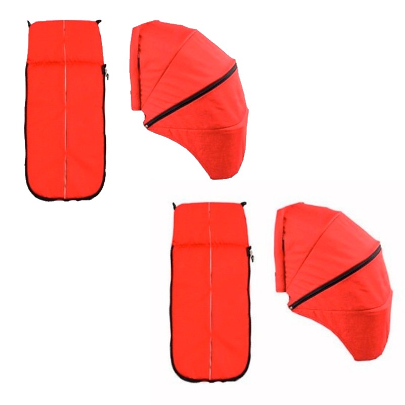 2 Capotas + 2 Cubrepies para capazo Niu Gemelar Ventt Twin