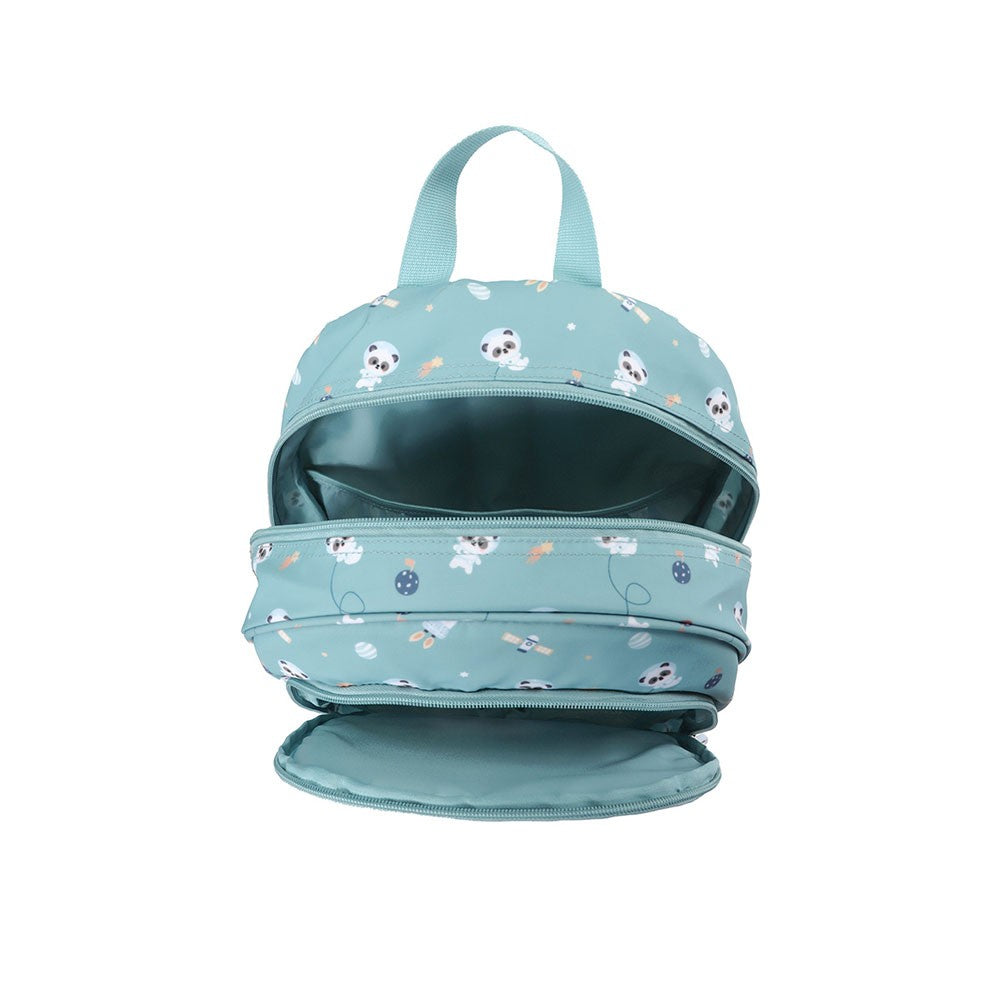 Mochila Mediana Tutete Pandas in Space + Llavero
