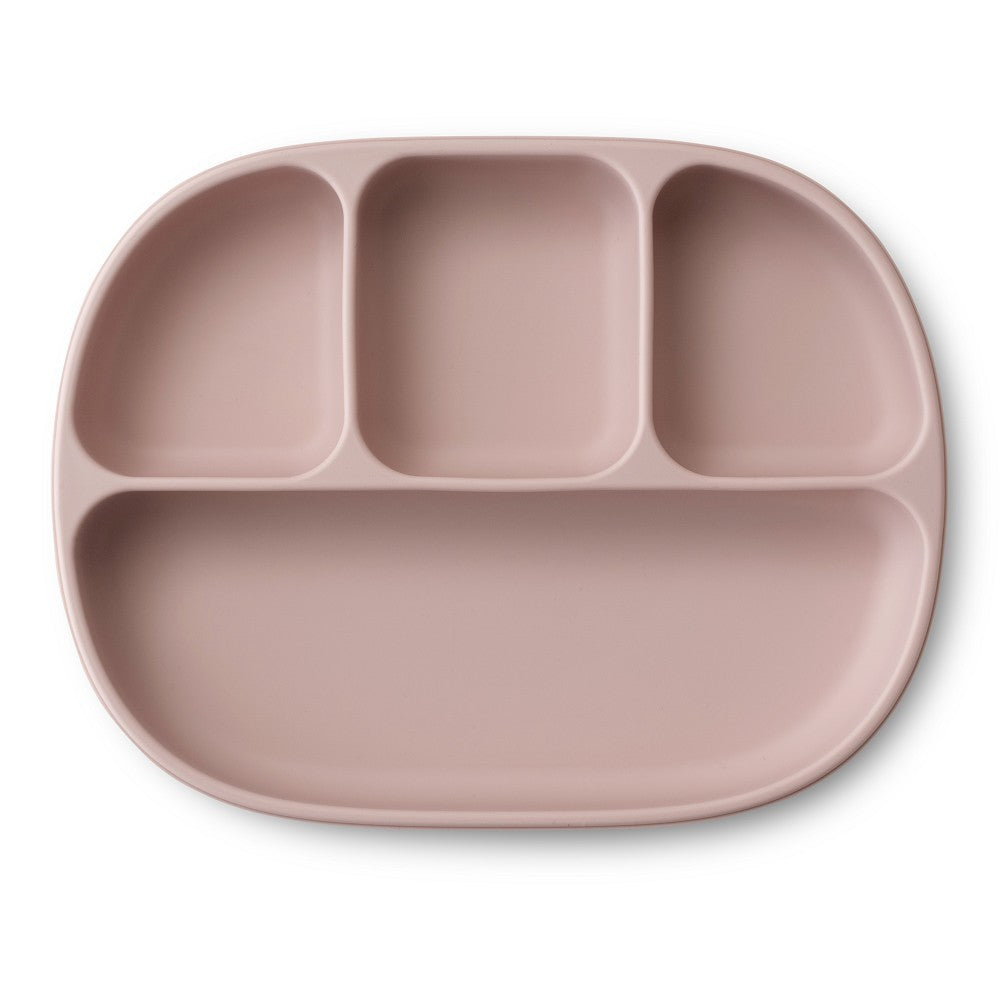 Plato compartimentado de silicona Interbaby con tapa y ventosa