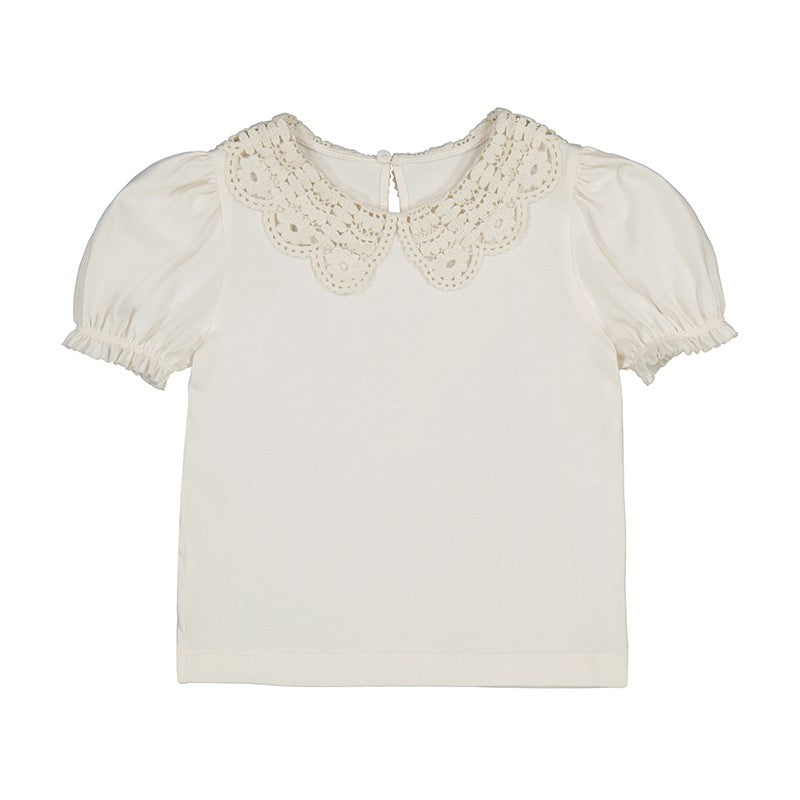 Camiseta Mayoral manga corta cuello crochet