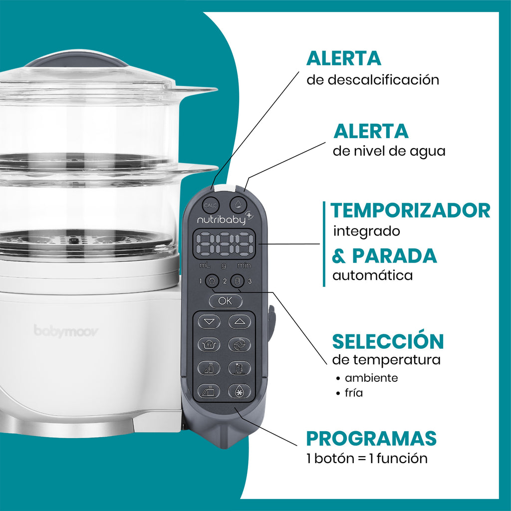 Robot de cocina Babymoov Nutribaby (+) batidora y vaporera