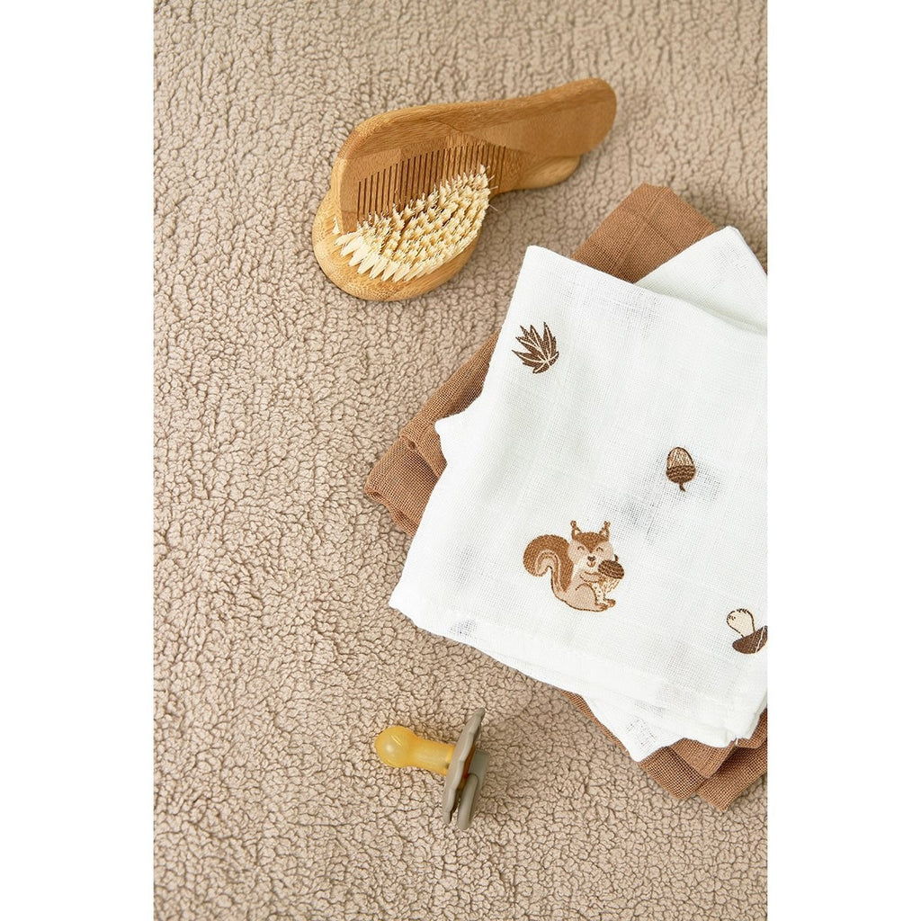 Muselina Mediana Meyco Forest Animals Toffee Pack De 3