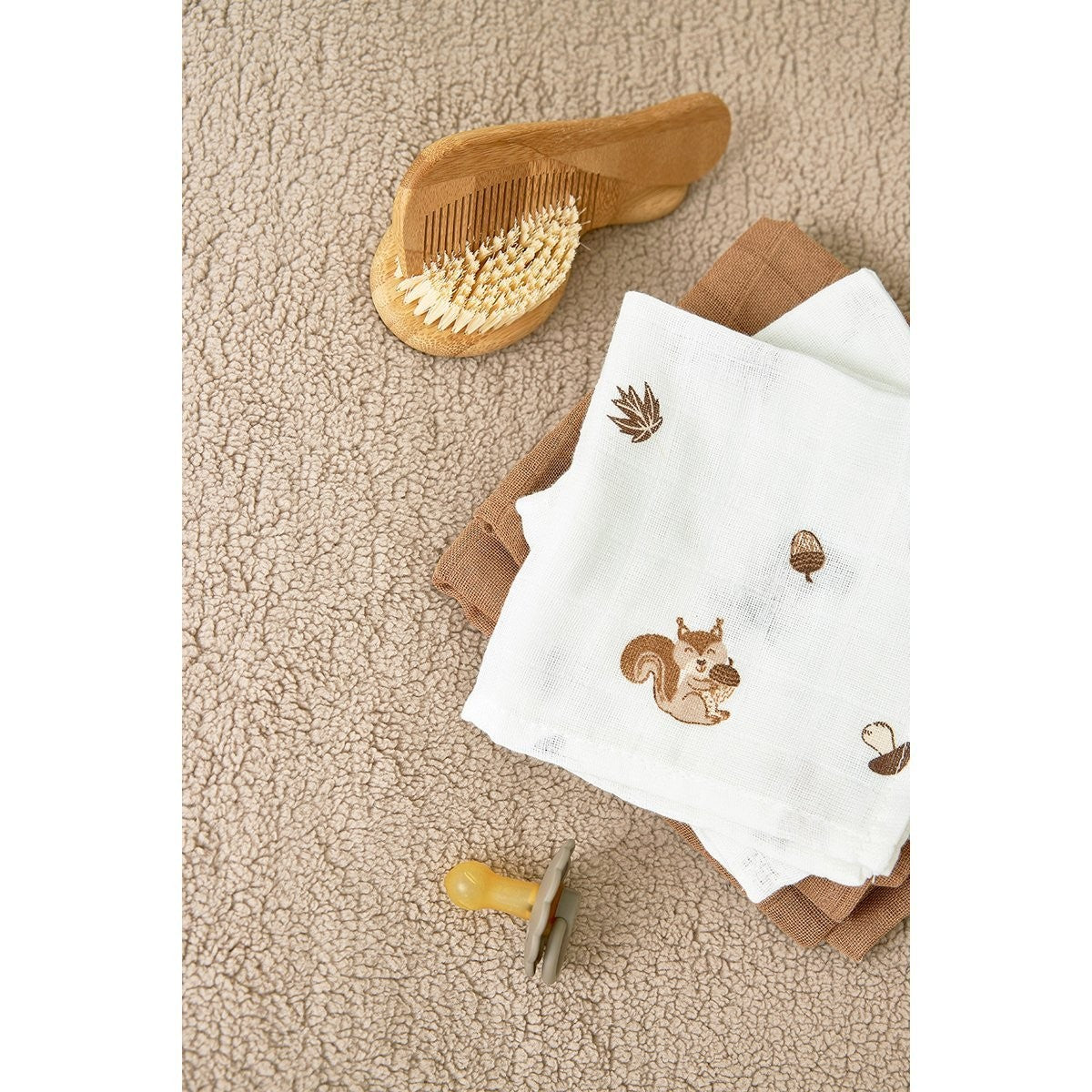Muselina Mediana Meyco Forest Animals Toffee Pack De 3