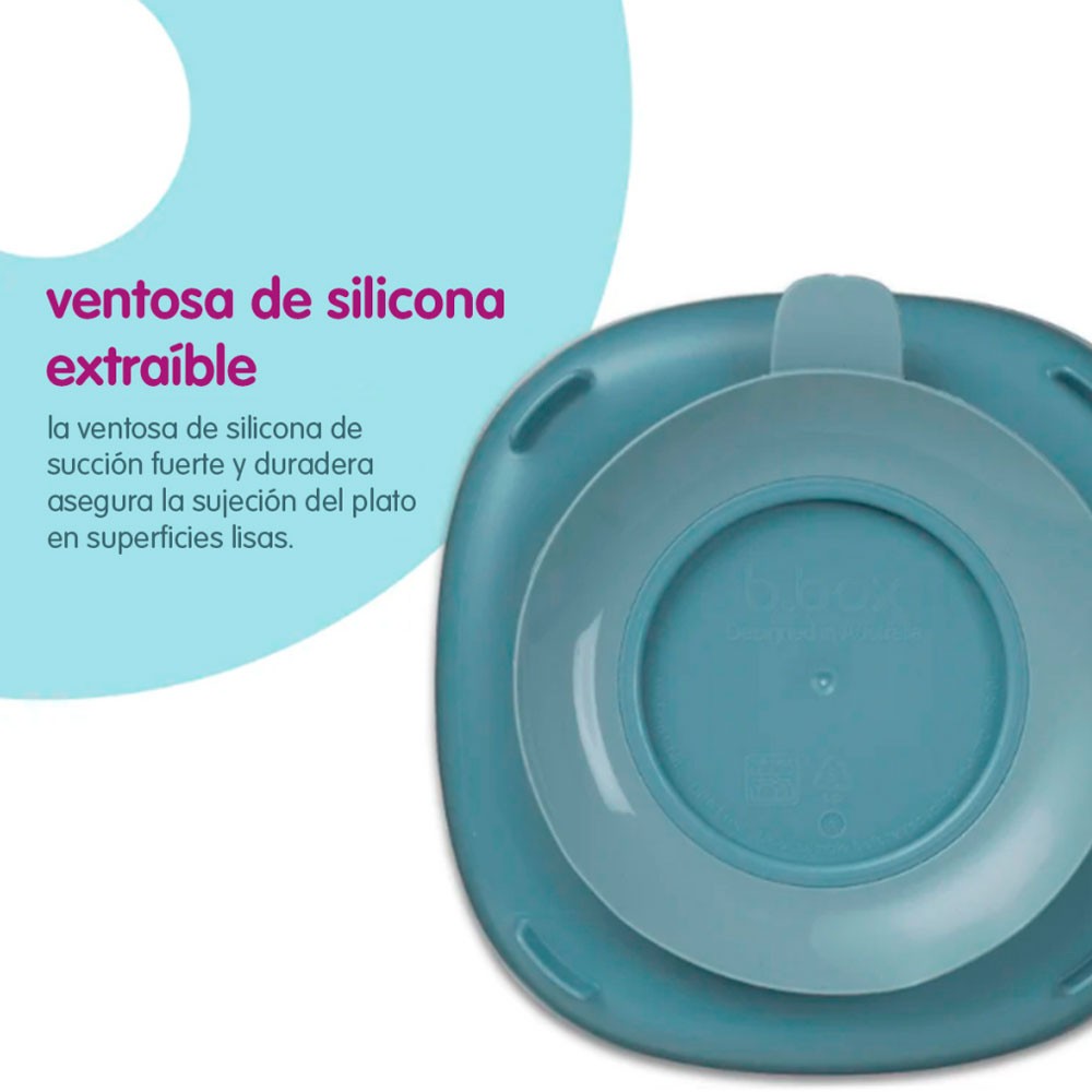 Plato 2 en 1 B.Box con ventosa y compatimentos extraibles