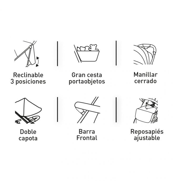 Silla Paseo Asalvo NESS 2 hasta 22 kg
