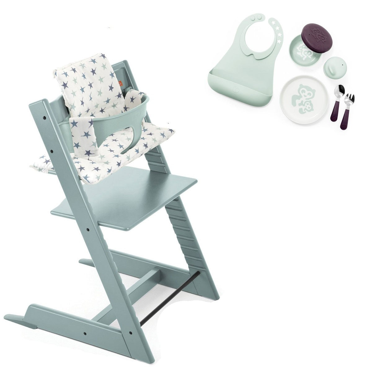 Trona STOKKE Tripp Trapp con bandeja Baby Set² y cojin