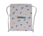 Mochila Tutete Saco Tela Dinos World Personalizable