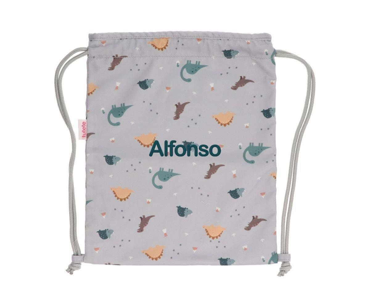 Mochila Tutete Saco Tela Dinos World Personalizable