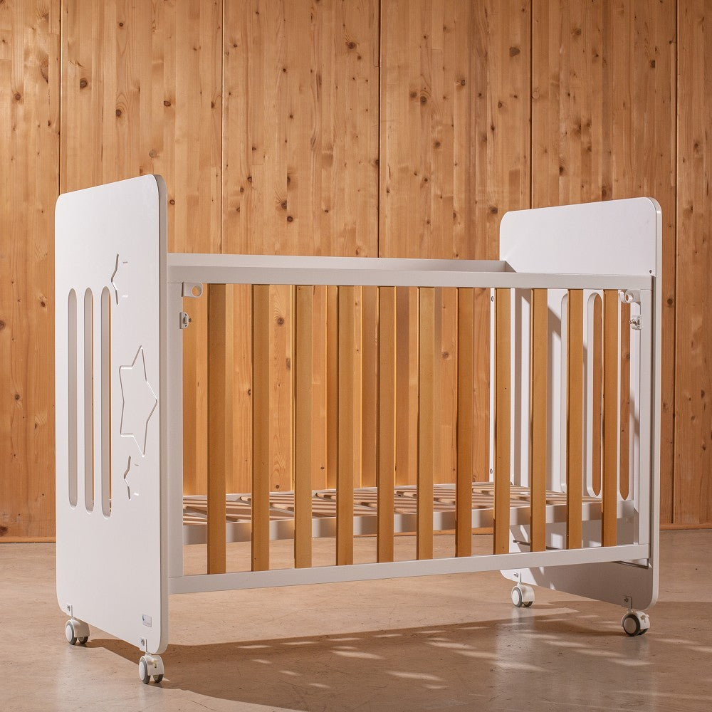 Cuna colecho Interbaby STAR NATURE incluye ruedas y patas natural