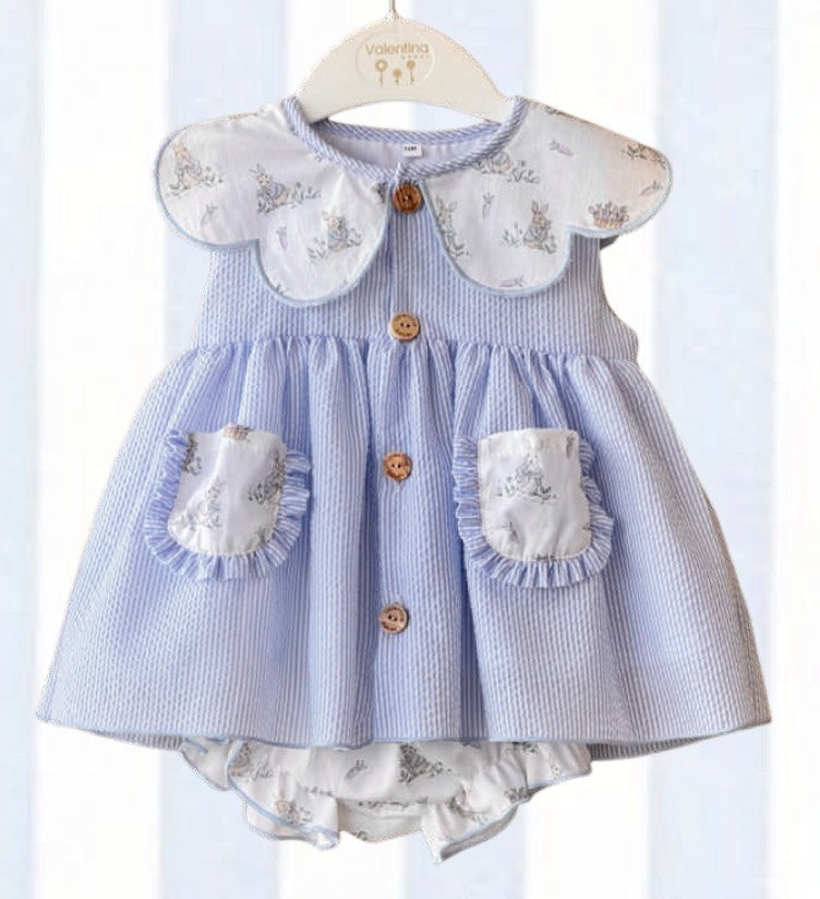 Vestido con braguita Valentina Blue Rabbit