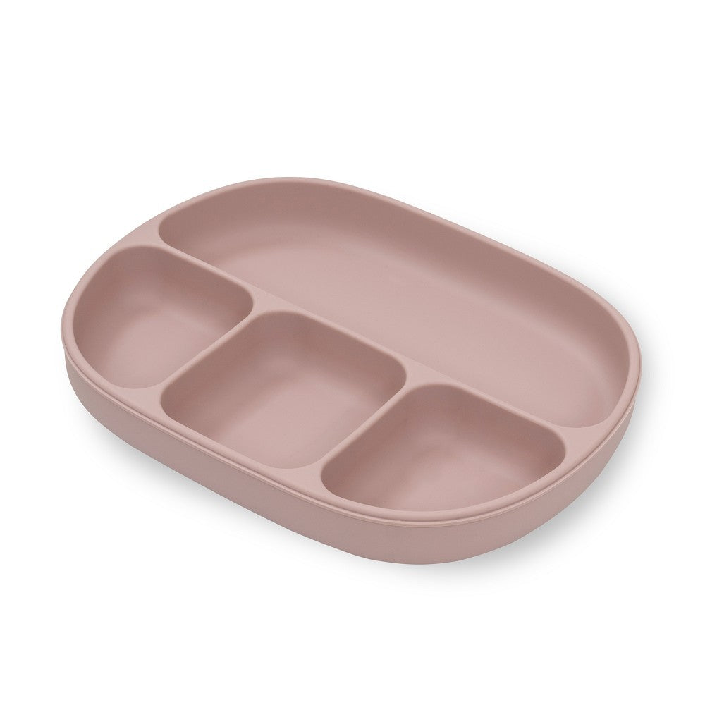 Plato compartimentado de silicona Interbaby con tapa y ventosa