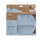 Plato compartimentado de silicona Interbaby con tapa y ventosa