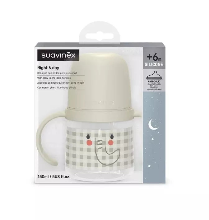 Biberón con Asas Suavinex Noche +6M 150 ml