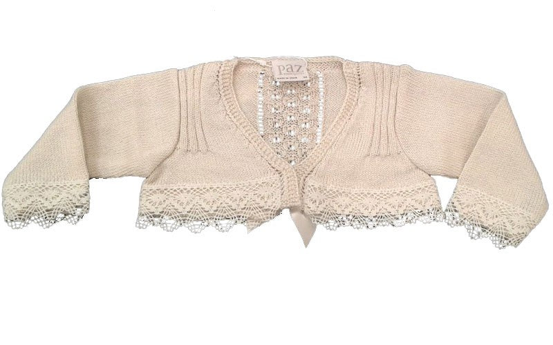 Chaqueta niña Paz Rodriguez con puntillas