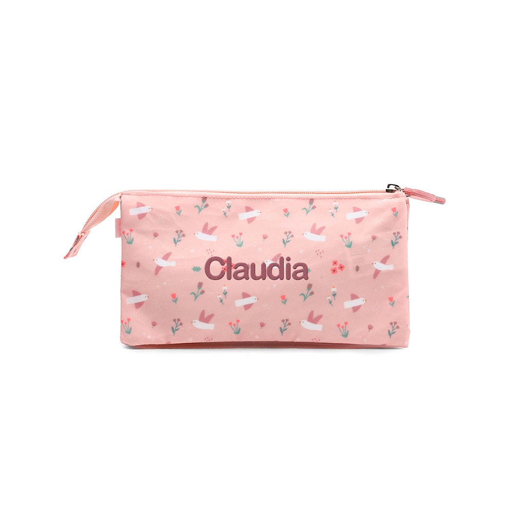 Estuche 3 compartimentos Tutete Blossom Birds Personalizable