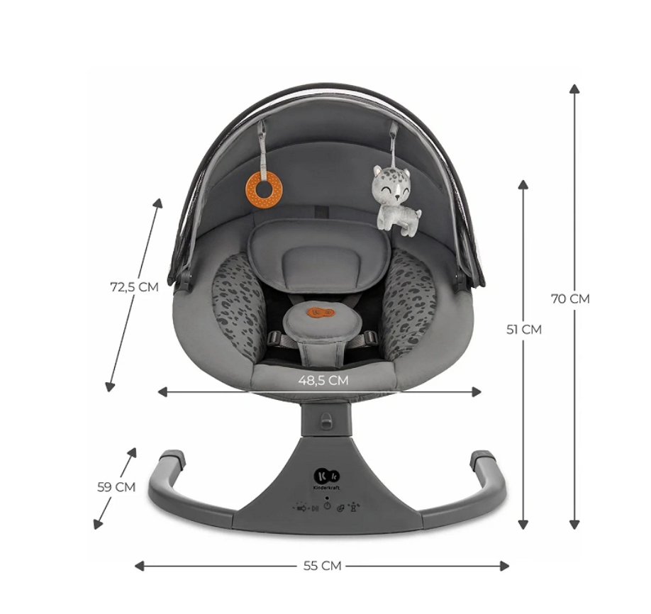 Hamaca electrica Kinderkraft LUMI 2 con mando a distancia