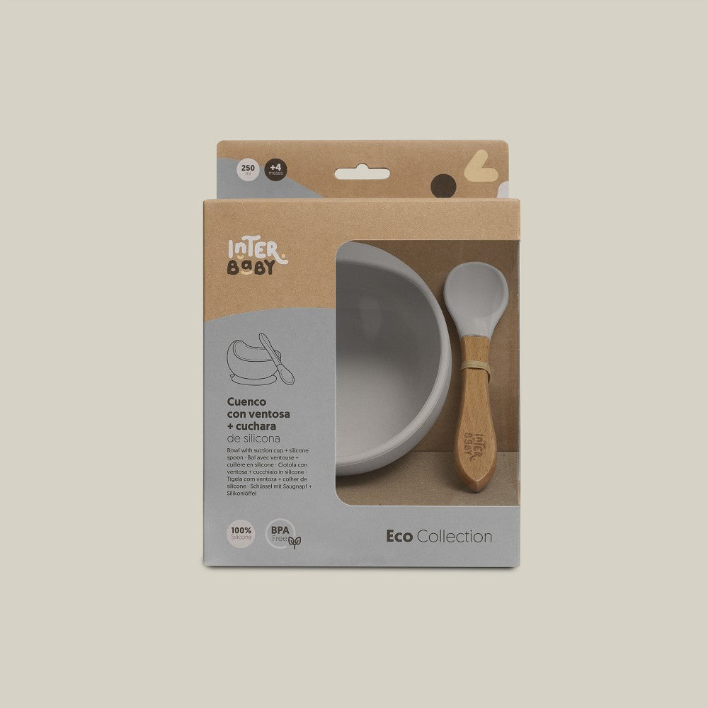 Cuenco Interbaby silicona con cuchara y ventosa