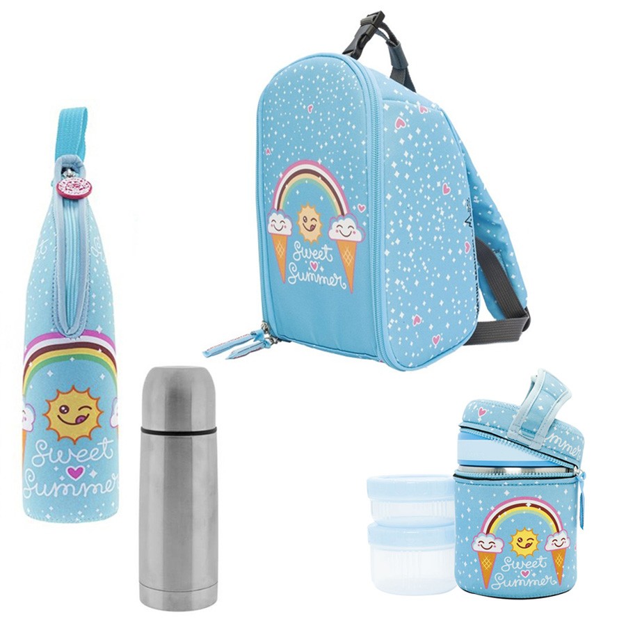 SUPERPACK PASEO Laken Mochila Termica con Termos solido y Liquido