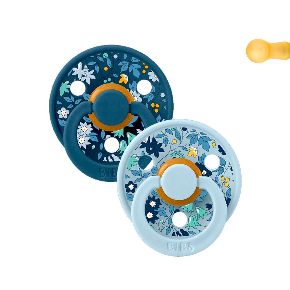 2 Chupetes BIBS Colour Round Liberty Chamomile Lawn 0-6m