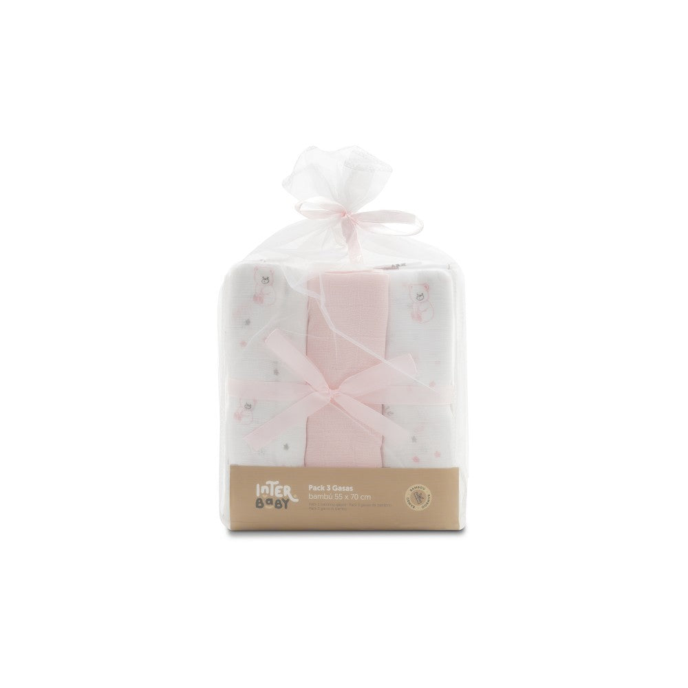 Pack 3 Gasas Interbaby Bambú