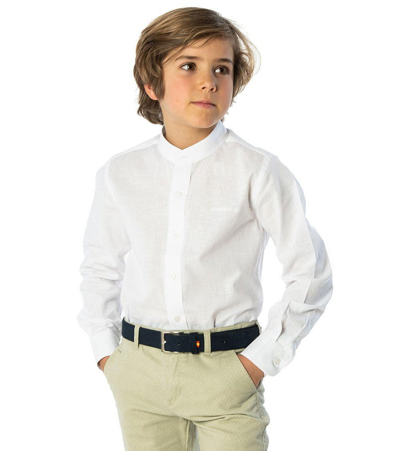 Camisa Spagnolo cuello mao lino liso 4600