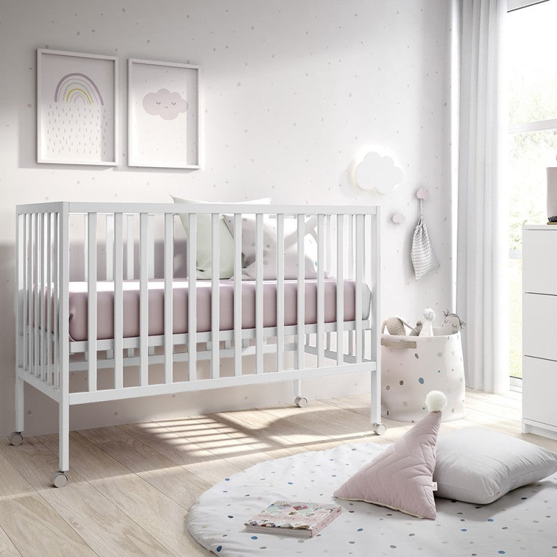 Cuna Ros Mini PLAY 120X60 con ruedas disponible en más de 30 colores