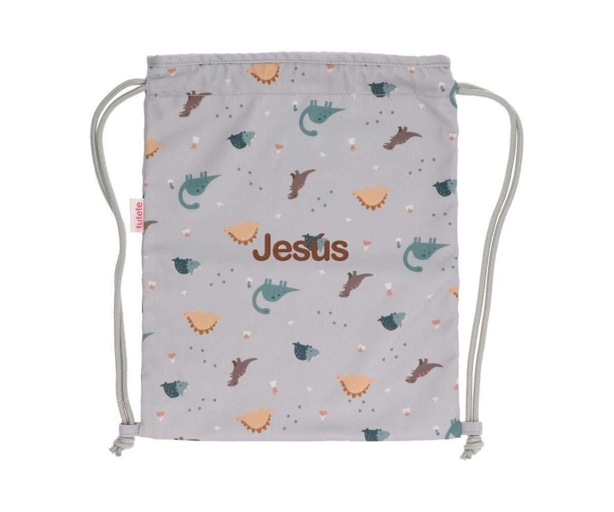 Mochila Tutete Saco Tela Dinos World Personalizable