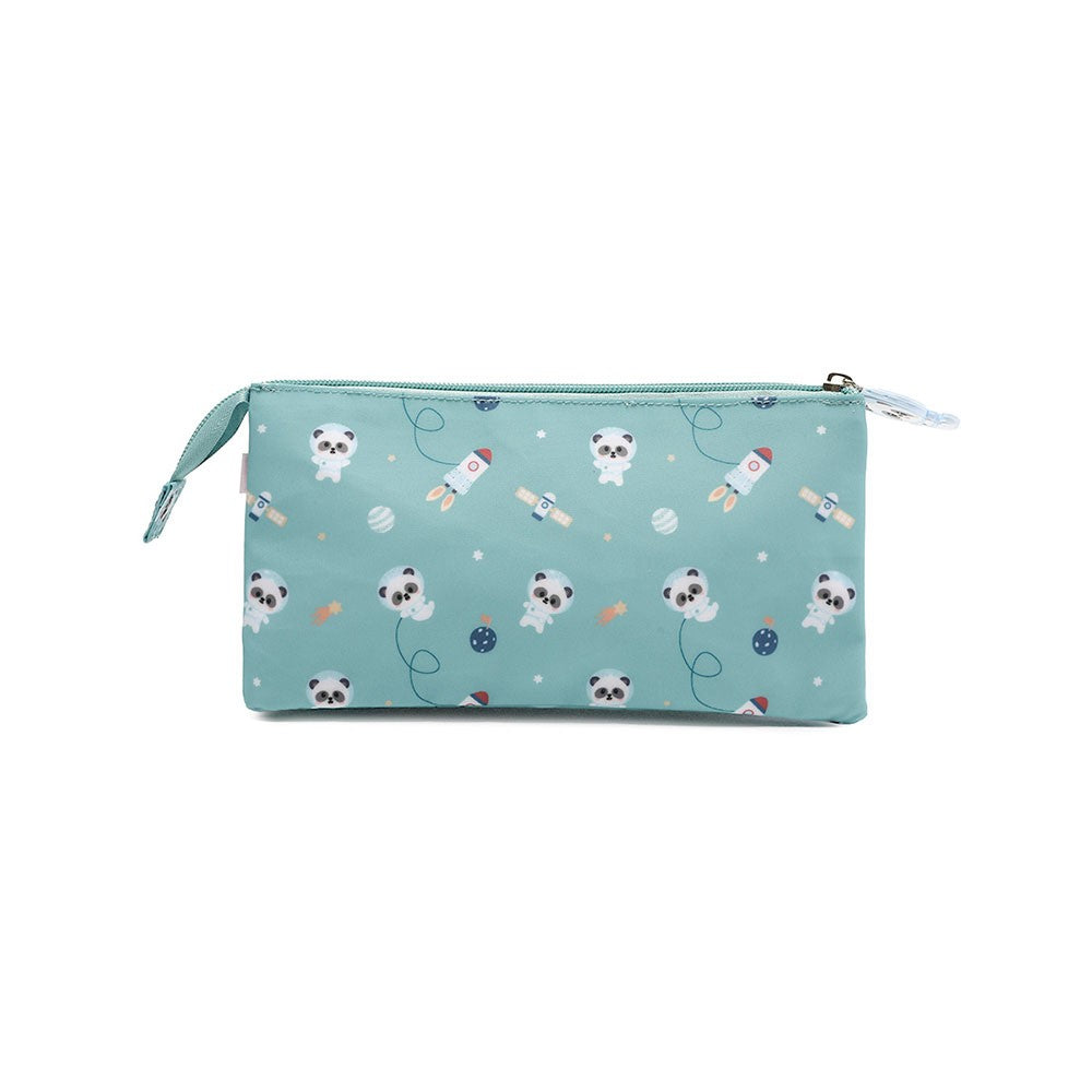 Estuche 3 compartimentos Tutete Pandas in Space Personalizable