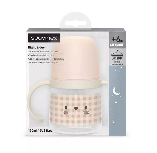 Biberón con Asas Suavinex Noche +6M 150 ml