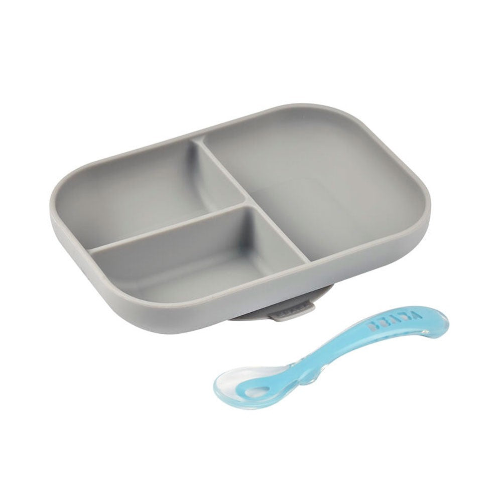 Juego Plato Silicona y Cuchara Beaba Segunda edad