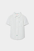 Camisa Boboli de lino listado vertical