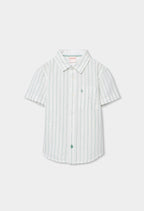 Camisa Boboli de lino listado vertical