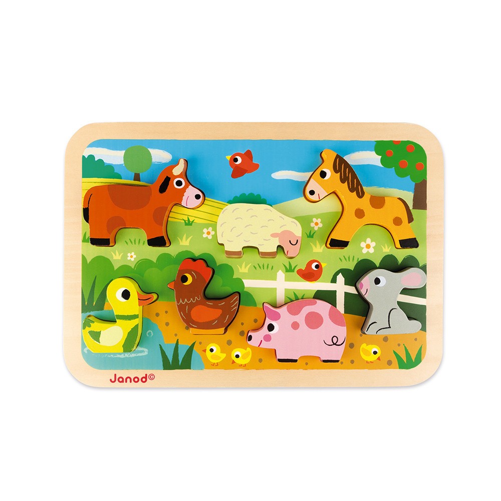 Puzzle Janod Chunky Granja 7 piezas