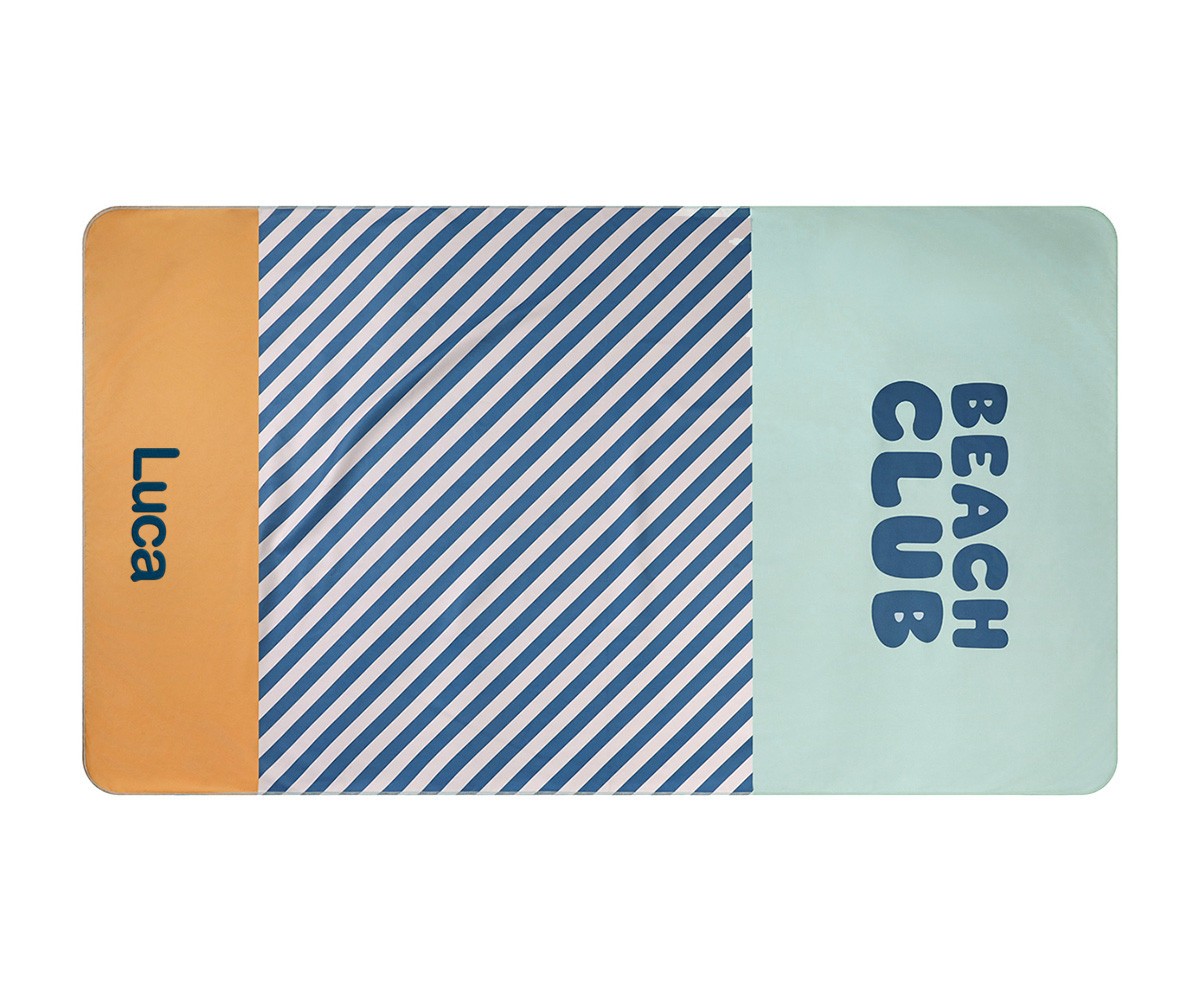 Toalla Playa Microfibra Personalizable Monnëka Stripes Blues & Beyond