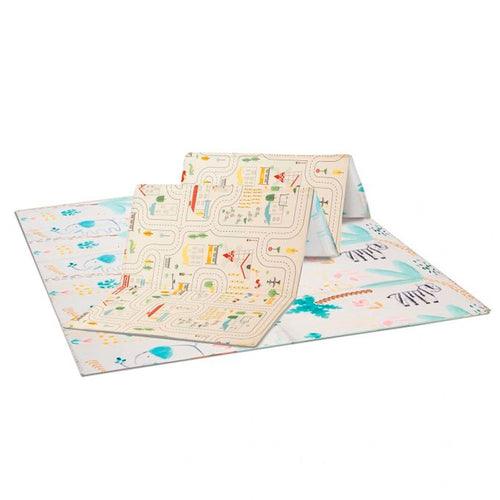 Alfombra de Juegos Asalvo Animales y Ciudad Plegable XXL 200 x 180