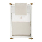 Minicuna Tijera Madera Cambrass Lino Rosa/Natural