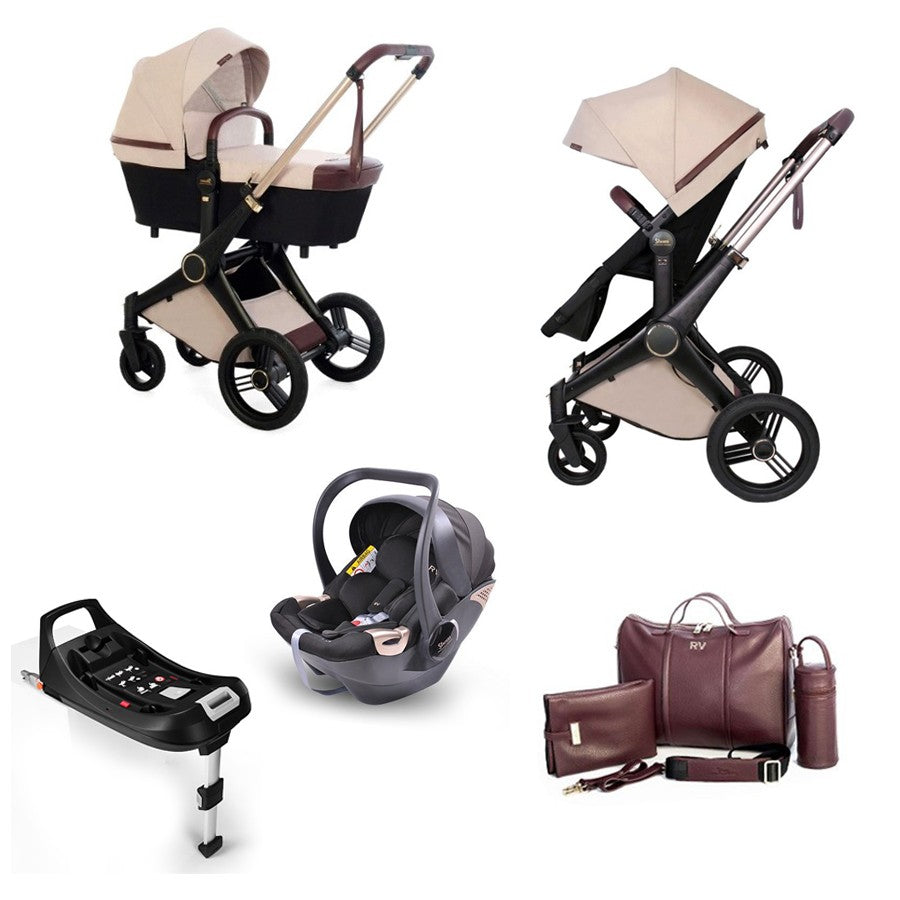 Cochecito TRIO Shom Roberto Verino ELEGANCE con Grupo 0 y bolso