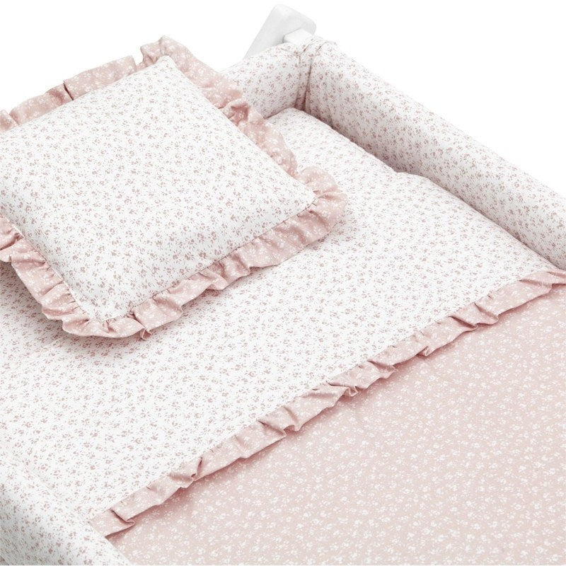 Minicuna Tijera Madera Cambrass Liberty Rosa/Blanco