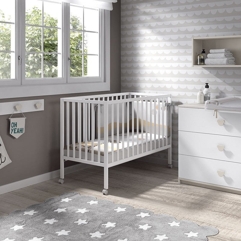 Cuna Ros Mini PLAY 120X60 con ruedas disponible en más de 30 colores