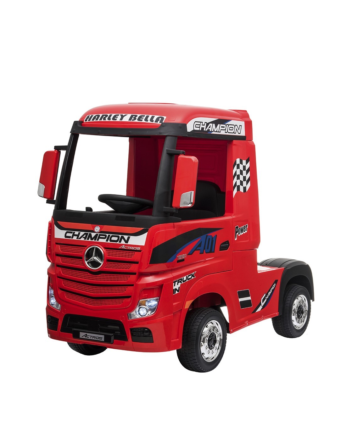 Camión Eléctrico 35Wx2 Qplay Mercedes Actros Rojo